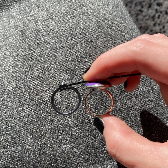 Purple Copper Turquoise large oval sterling silver ring - Picture 9 of 9